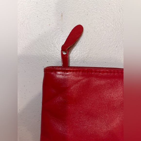 Red leather purse by Toni Vintage 80s Genuine Leather Vintage clutch purse - Picture 14 of 16